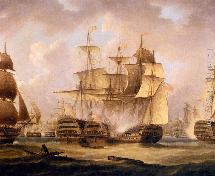 Thomas Buttersworth The Battle Of Cape St. Vincent, February 14, 1797, The San Nicolas And The San Josef